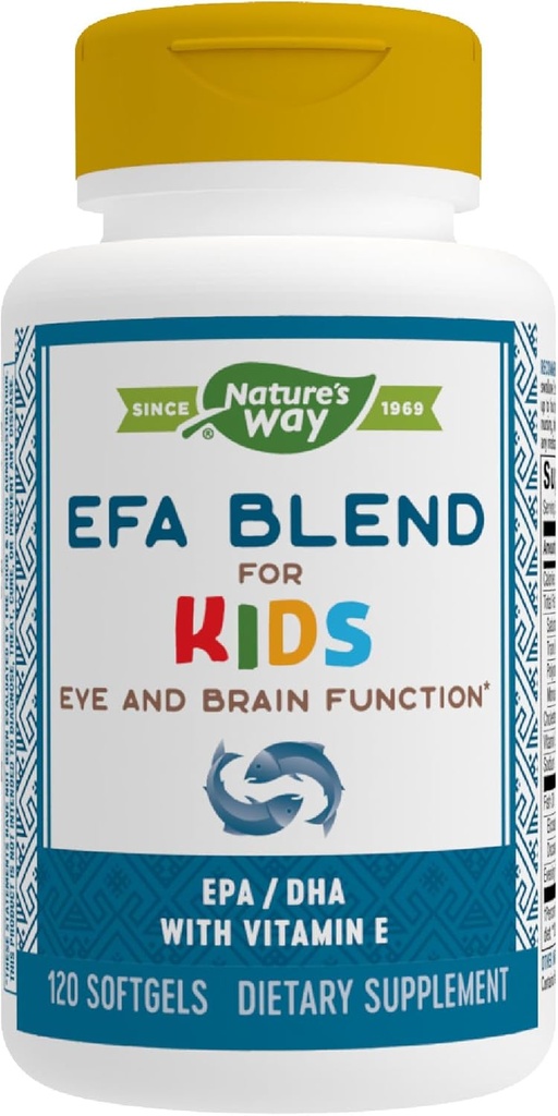 Maneira da natureza EFA Mistura para crianças com vitamina E, Suporta função olho e cérebro *, 120 Softgels