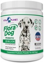 Planeta Vital - Flora Dog Probiótico em pó Suplemento com 20 Culturas de Bilhões e 10 Strains, Imune de Alta Potência e Suporte Digestivo Probióticos para Cães, 3,92 oz., 111 Grams, 30 Servings