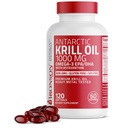 Bronson Antártico Krill Oil 1000 mg com Omega-3s EPA, DHA, Astaxantina e Fosfolipídios 120 Softgels