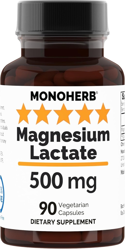 Lactato de magnésio 500 mg - 90 Cápsula vegetariana