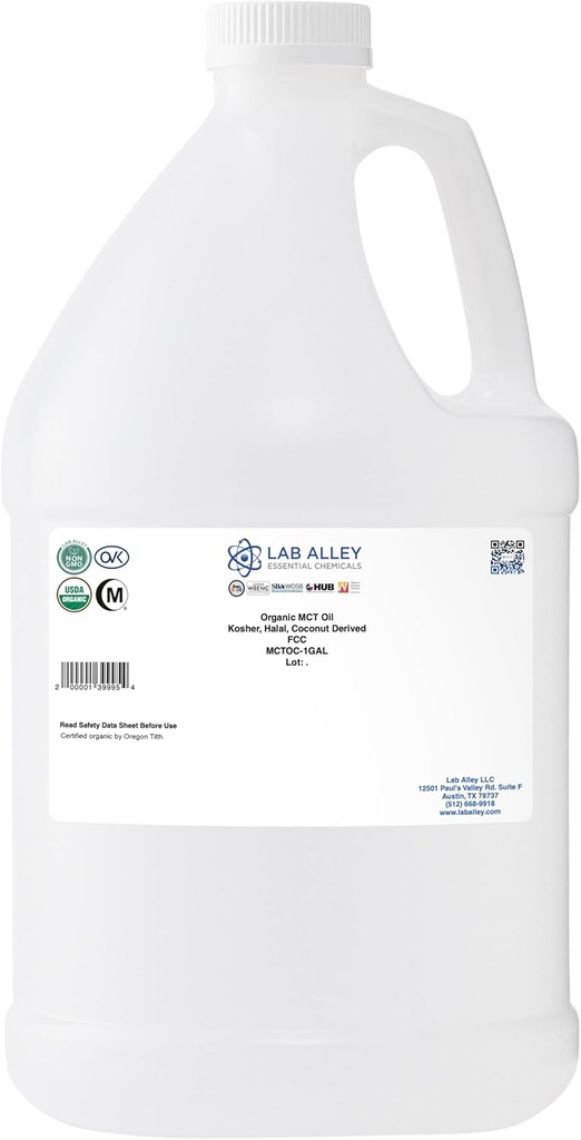 MCT do beco de laboratório Óleo, USDA Coco Orgânico, Certificado Kosher, Halal, Não-GMO - 1 Galão