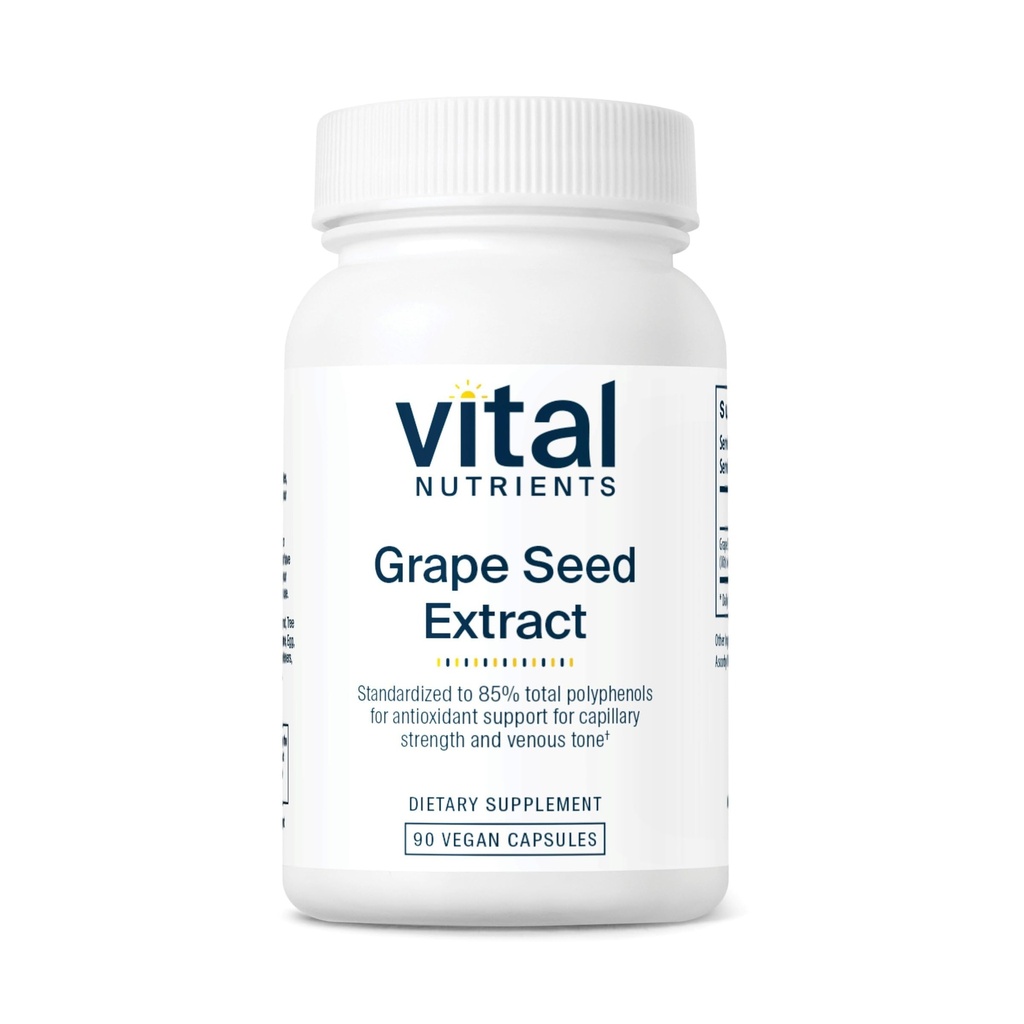 Nutrientes Vital Uva Extrato de Sementes 100mg . Potent Antioxidante e Suporte para Circulação, Capilares e Saúde da Vinha ..Gluten, Dairy, Soy Free ..