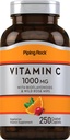 Vitamina C de rocha de tubagem 1000mg 250 Caplets com Bioflavonoids & Rose HIPS - Vegetarian, Non-GMO, Gluten Free Supplement