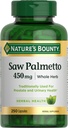 Natural Bounty Saw Palmetto Suporte para Próstata e Saúde Urinária, Suplemento de Saúde das Plantas, 450mg, 250 Cápsulas