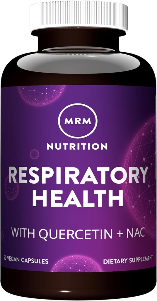 MRM Saúde Respiratória com Quercetin + NAC . Suporta Fígado & Mitocondrial Saúde . Vegan + Não-GMO + Glúten Livre .. 30 Servos