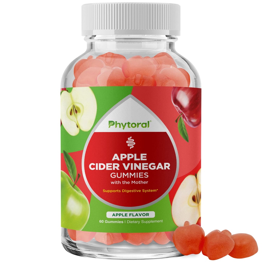 Pastilhas de Vinagre da Apple Cider com a Mãe - Pastilhas ACV com a Mãe para Adultos para Suporte Imune Digestion Gut Health and Energy Support Supplement - Apple Cider Vinagre Gummy Vinamics for Adults