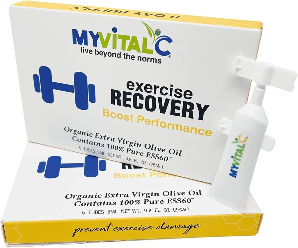 Exercício de recuperação suplemento - puro ESS60 em Olive Azeite Extra Virgem Orgânica para pré / pós de recuperação do treino- pacote de 30 tubos - 5 ML cada