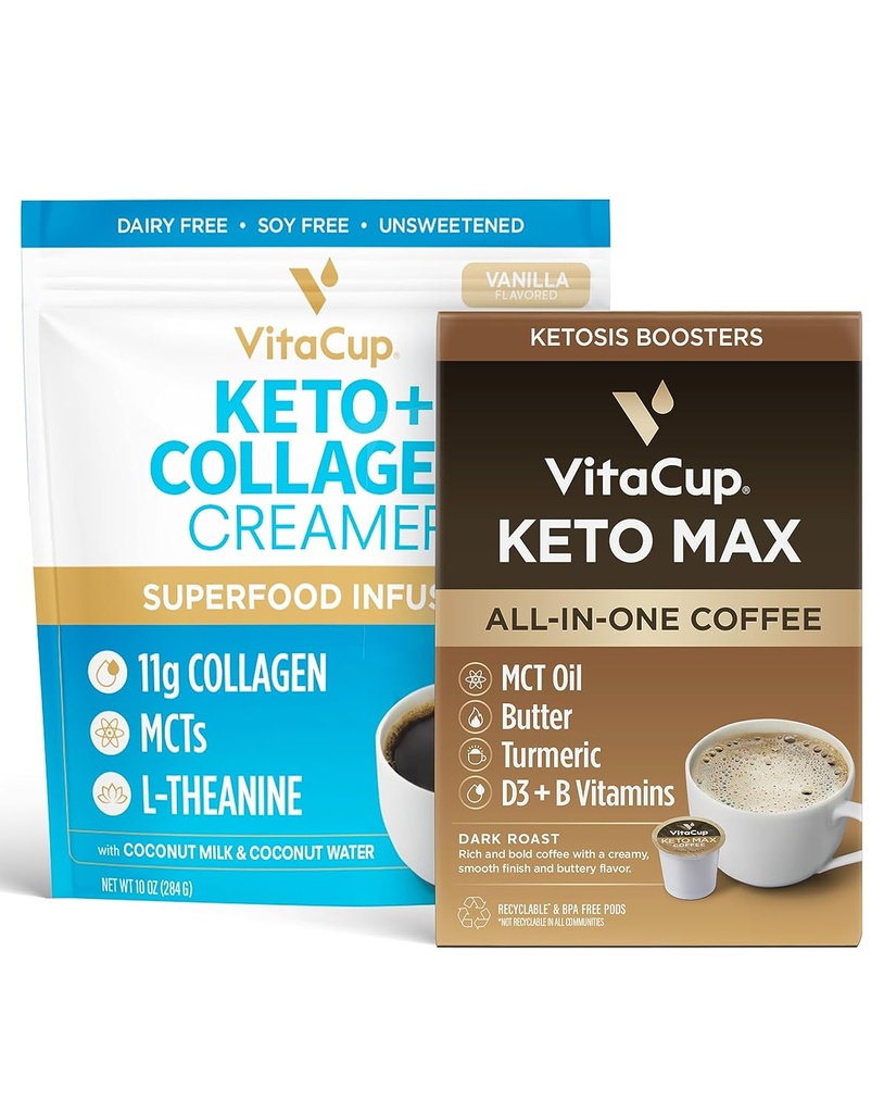 VitaCup Keto Max cápsulas de café 18ct & Keto Creamer 10 onças