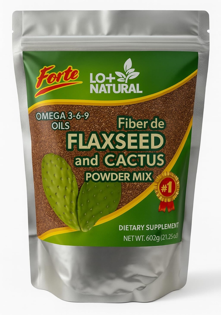 Linaza con Nopal Forte – 8 onças – 100% Natural Flaxseed & Nopal Cactus Pó – Fiber-Rich Digestive Support – Terreno Mistura Suplemento Dietário – Vegan & Non-GMO