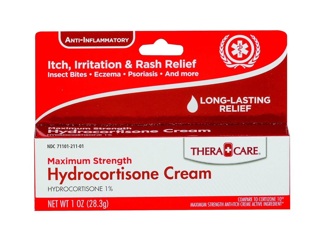 Thera Care Hydrocortisona Creme (OTC de máxima resistência) Irritação e alívio da erupção cutânea