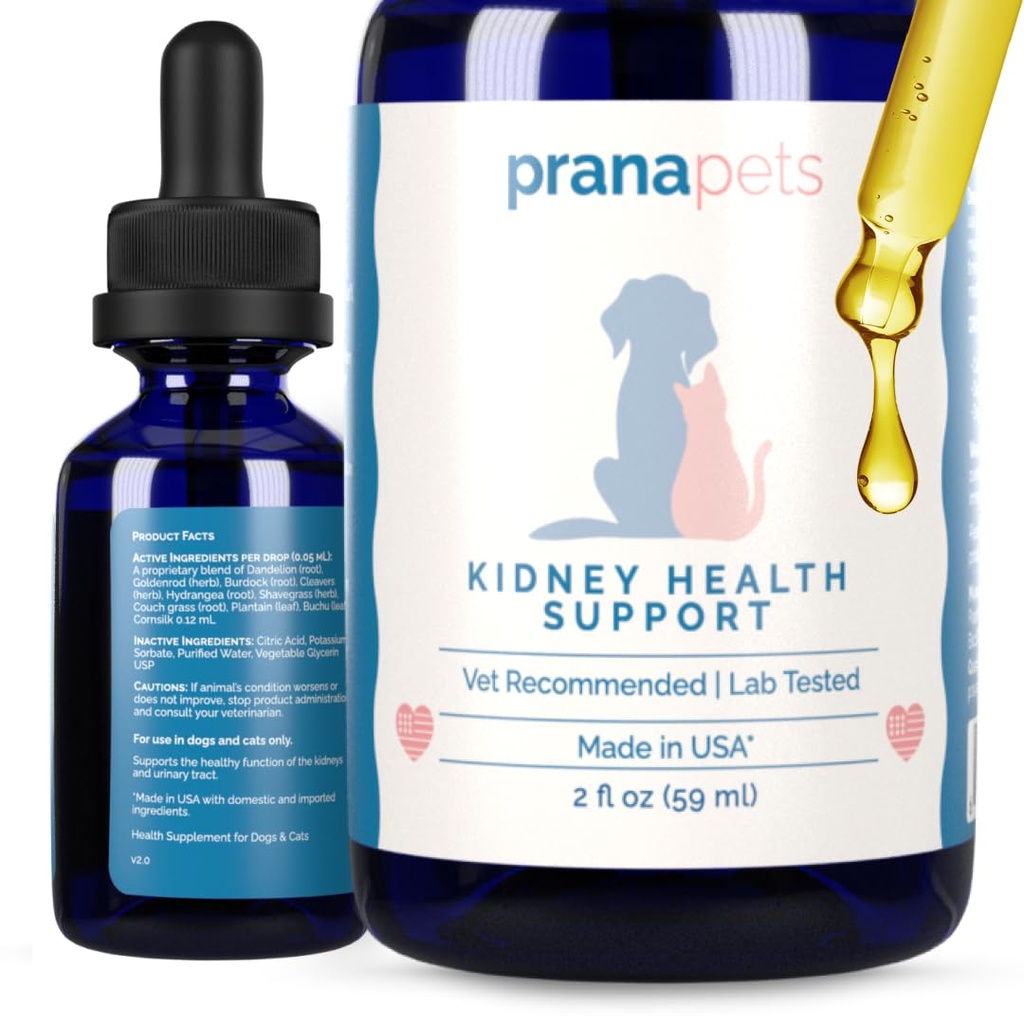 PranaPets Rim suplemento de apoio à saúde para gatos , Naturalmente suporta saudável função renal em gatos , Fórmula de ervas ajuda inflamação e sintomas de problemas renais