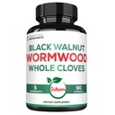 Satoomi 5 em 1 Wormwood Cápsulas Suplemento - com Cloves de Noz Negra Açafrão e Berberine HCl - 90 Cápsulas - Sistema Imune & Saúde Digestion