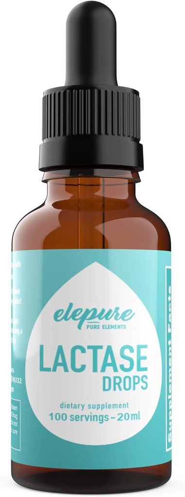 100 Servings- Lactase gotas Lactose Intolerância Enzima - 20 Milliliters