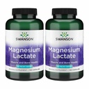Lactato de Magnésio de Swanson - Suplemento Mineral Promovendo Apoio à Saúde Muscular e Óssea - Forma Mineral de Lactato Livre de Lactose para Absorção Gentil - (120 Cápsulas, 84mg Cada) 2 Embalagem