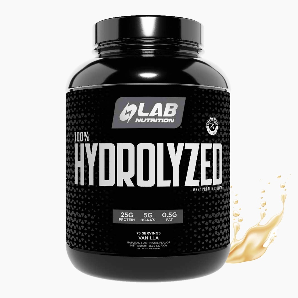 100% hidrolisado Whey Protein Isolate (5 Libras, Vanilla Flavor) 25gr de proteína, construir músculo, crescimento muscular magra, fácil digestão, sem glúten, livre de lactose, rápida absorção.