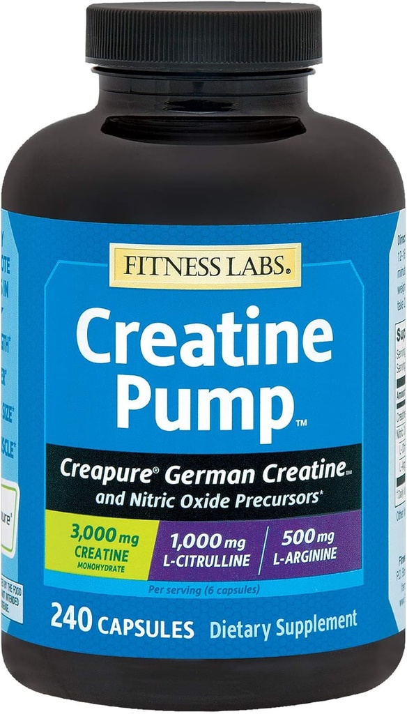 Bomba de Creatina de Laboratório Fitness com L-Citrulina, L-Arginina e Creatina Creatina Mono-hidratada - 240 Cápsulas