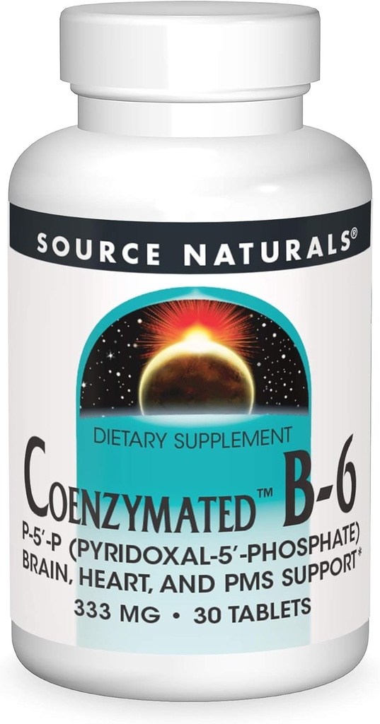 Fonte Naturals Coenzimated B-6, Promove um Sistema Nervoso Saudável*, 333mg - 30 Comprimidos