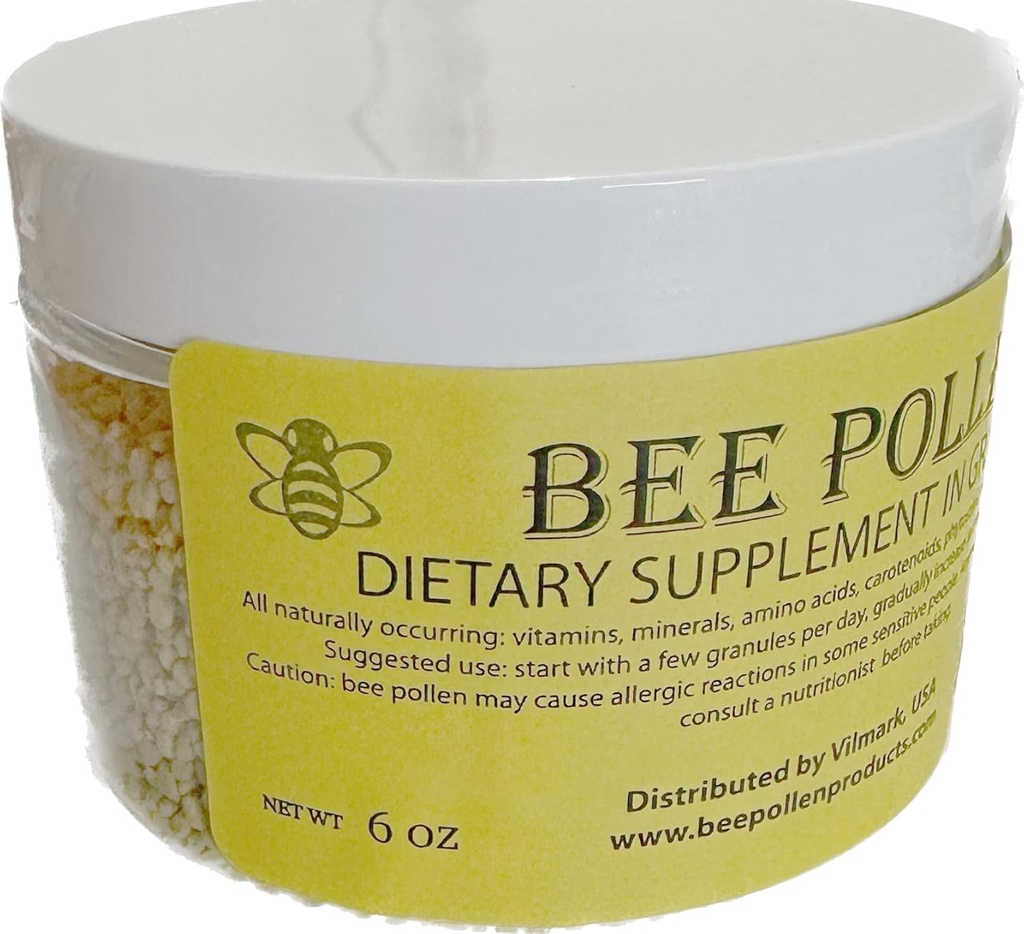 6 oz BEE Pólen 100% puro natural não processado grânulos de pólen de abelha 6 oz em frasco
