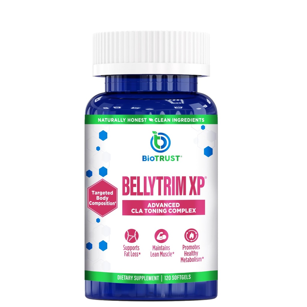 BioTrust BellyTrim XP Suplemento de tonificação CLA avançado, ácido linoleico conjugado (60 serviços)