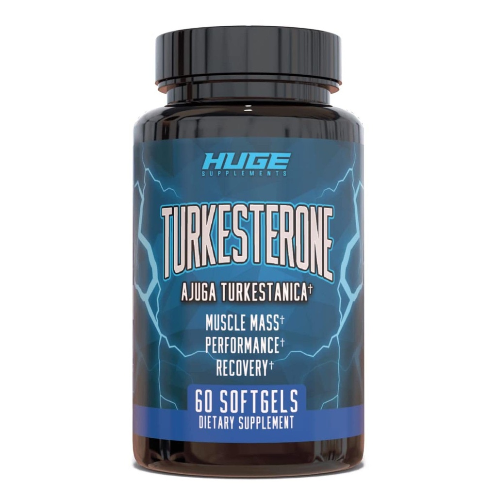 Suplemento de Turkesterone (500mg) Extrato de Ajuga Turkestanica, melhorar a massa muscular magra, desempenho do exercício, melhorar a recuperação muscular com nossa tecnologia de absorção de Softgel (60 Softgels)