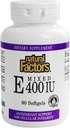 Fatores Naturais Vitamina E Misturada 400 UI, Suporte Antioxidante para Integridade Celular, 90 Softgels