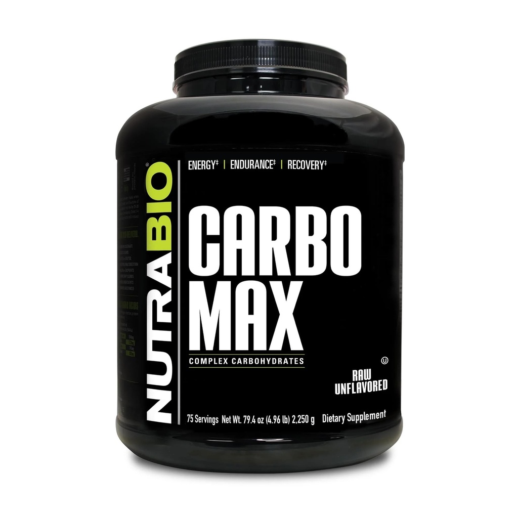 NutraBio CarboMax Maltodextrina Pó - Pó carboidratado para Energia Mantida - Caloria rica para ganho muscular e de peso - Sem sabor - 5 libras, 75 servir