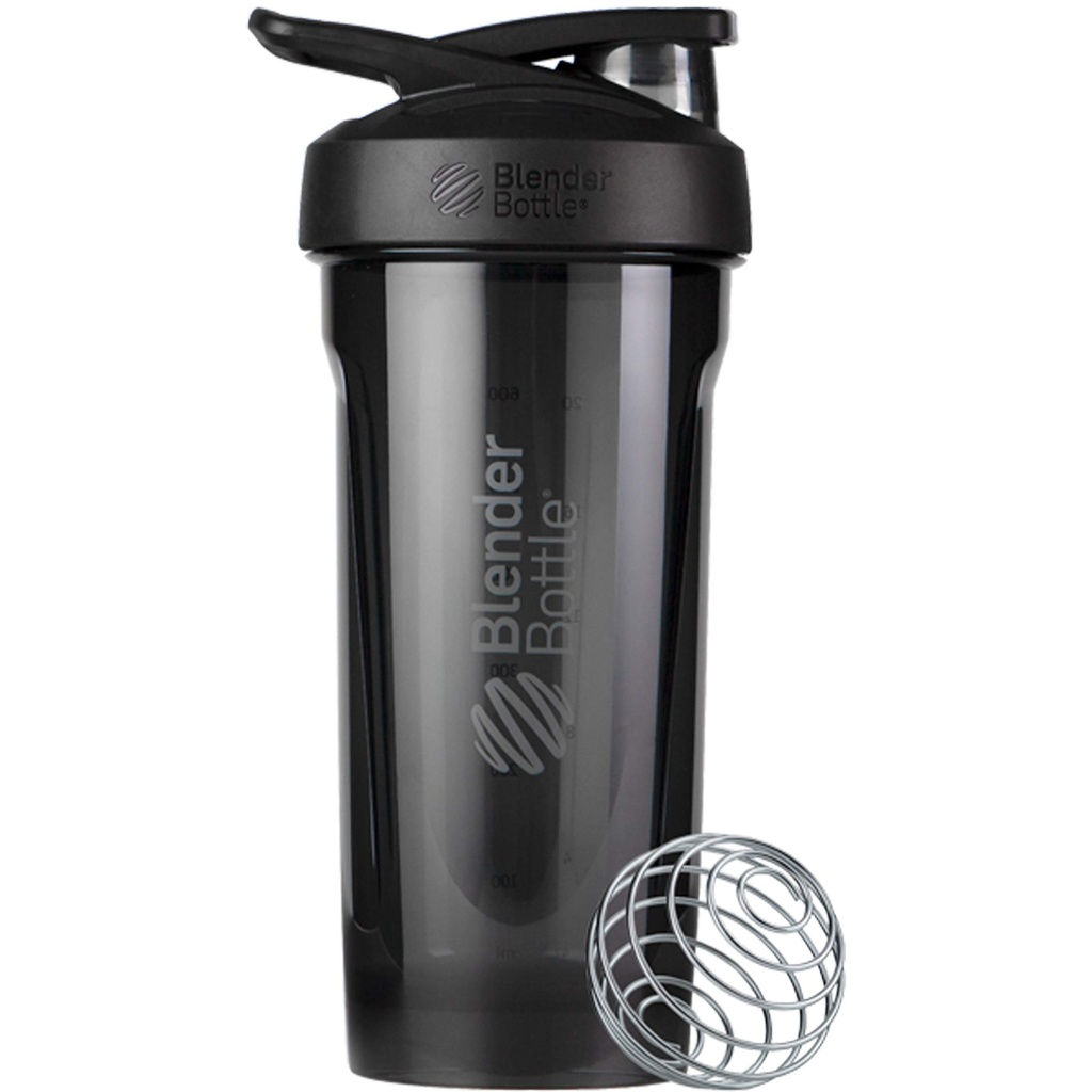 BlenderBottle Strada Tritan Shaker garrafa com tampa de fechamento, 28-ounce, Preto