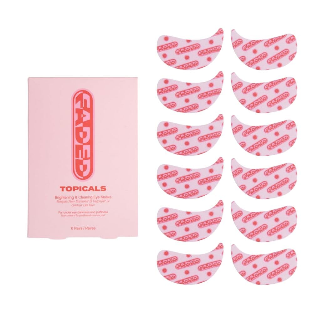 Tópicos Faded Brightening Sob Máscaras de Olho Revitalizando Patches para Depurar, Hidratar, e Iluminar, Diminishes Dark Circles and Fine Lines, Made with Kojic Acid, Cafeína e Niacinamida