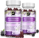 (2 Pack) Glucosamina Condroitin Gummies, suplemento de suporte conjunto de força extra com HSH & Elderberry para mobilidade e flexibilidade, Suporte antioxidante para homens e mulheres, 120 Gummies