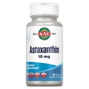 KAL Astaxantina 10mg, Suplemento de antioxidantes poderosos, Saúde dos olhos e Suplemento do cérebro, De origem vegetal natural, Não-GMO, Vegan, Sem glúten, 30 Servings, 60 VegCaps
