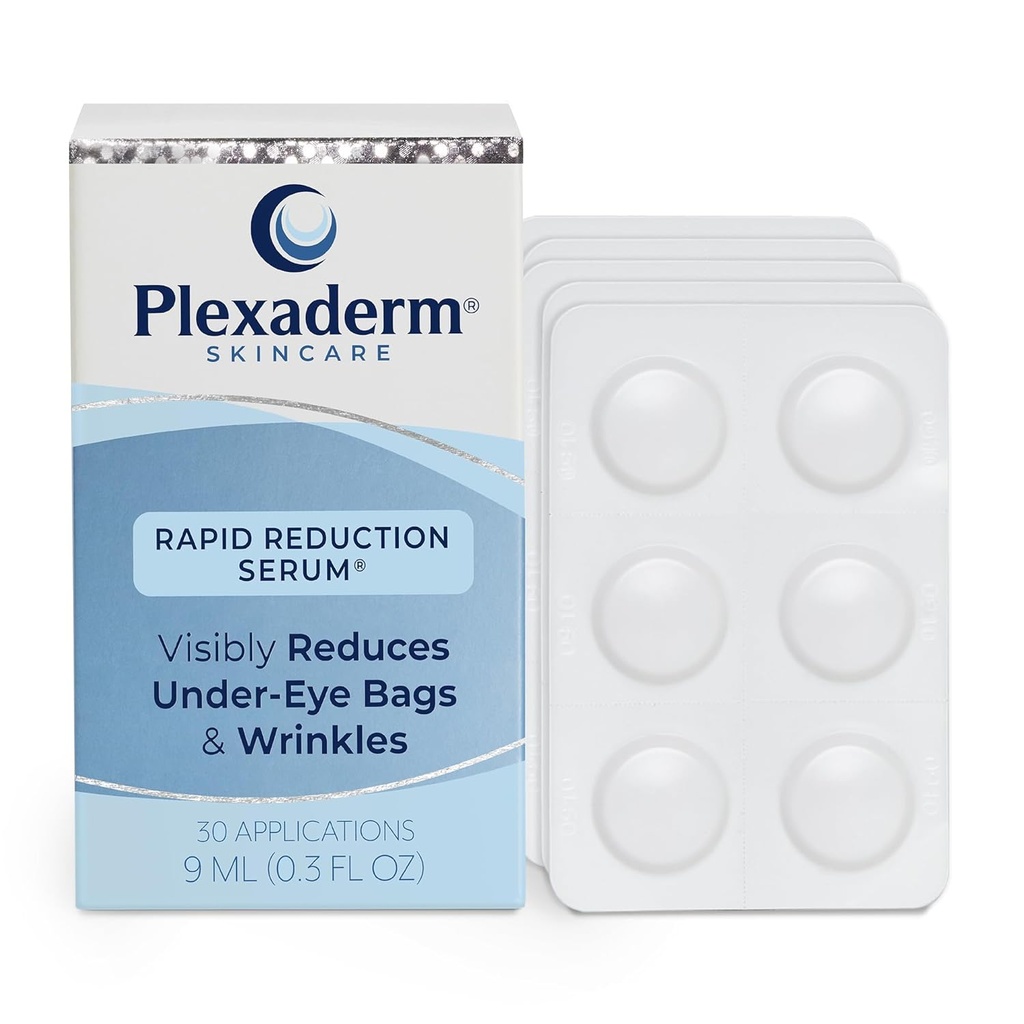 Plexaderm rápida redução do sérum dos olhos - reduz visivelmente sacos de olhos, rugas, círculos escuros, linhas finas e pés de Crow instantaneamente, anti envelhecimento Removedor de rugas para o rosto, 30 cápsulas de uso único