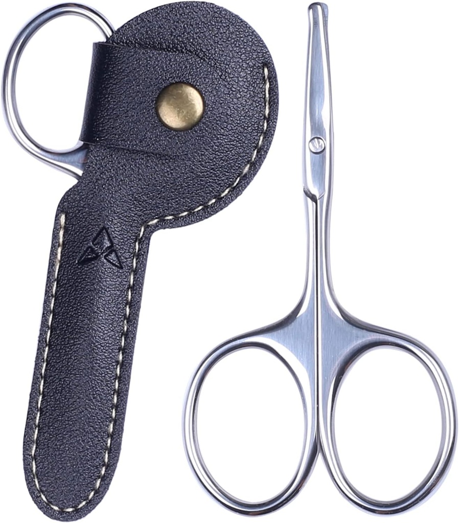 3,75" Tesoura de cabelo de nariz, ponta redonda Tesoura de bigode facial pequeno para aparar homens