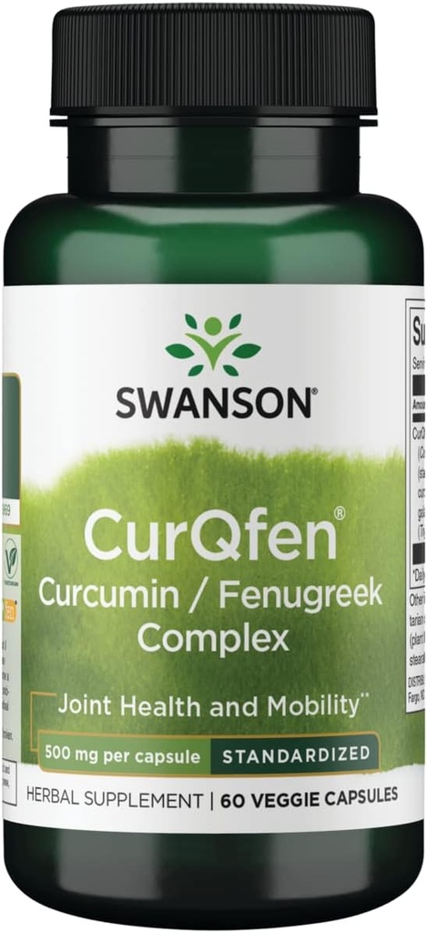 Swanson Release Controlada Curqfen Curcumina/Fenugreek Complex 60 Veg Cápsulas