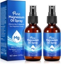 Pulverizador de óleo de magnésio puro, 100% Puro e Natural Orgânico Pulverizador de óleo de magnésio, Fácil de Usar(4 Fl.Oz Set)