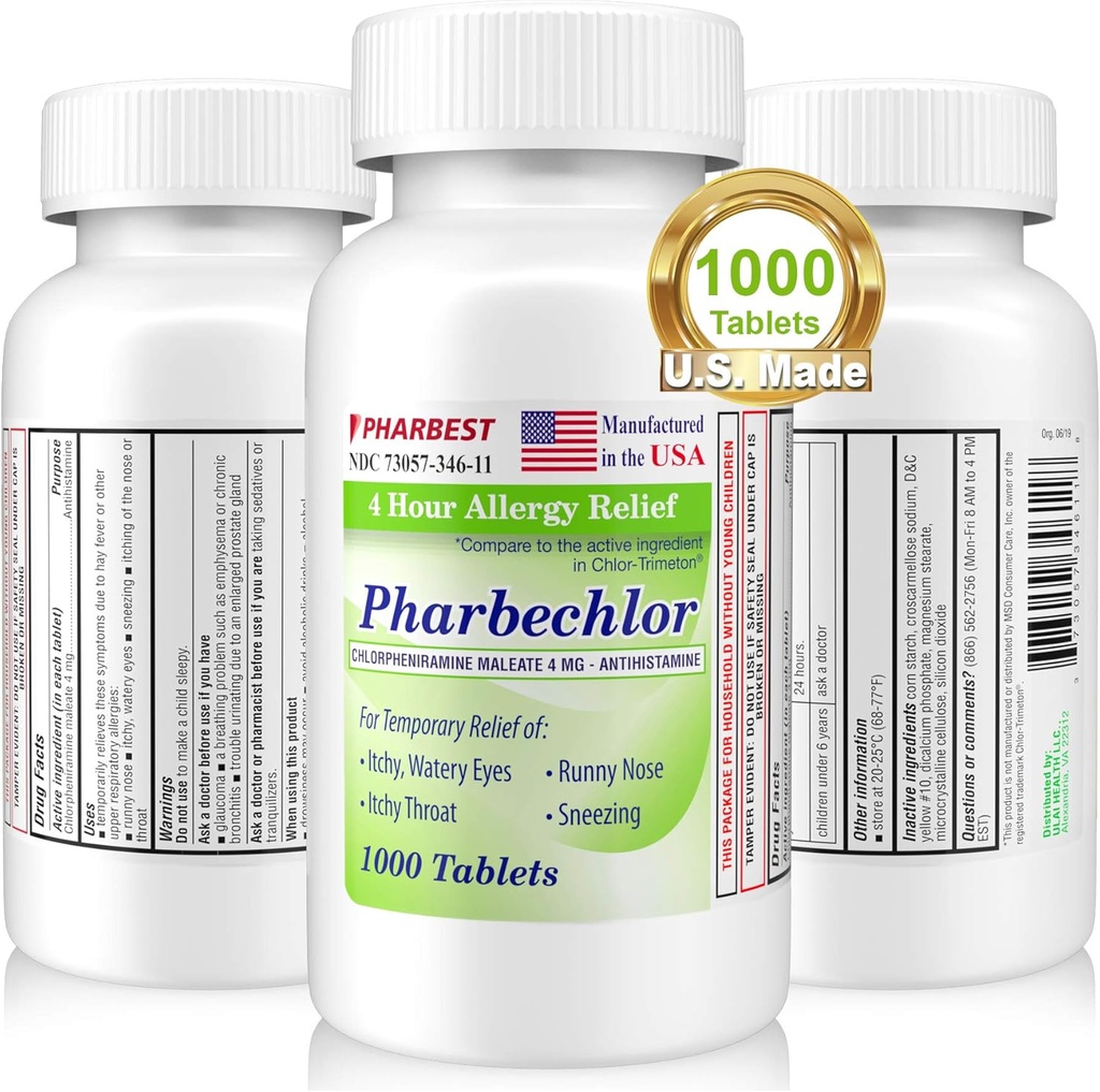 Ulai 4 horas Alergia Alívio 1000 Ct [Made in USA]
