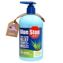 Blue Stop Max Massage Gel para Body Aches, 16 oz garrafa de bomba; 3 em 1 produto alivia dores do corpo, suporta articulações e nutre a pele