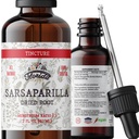 Tintura de Sarsaparilla, Extrato Orgânico de Sarsaparilla (Smilax Medica) Raíz seca, não-GMO em Glicerina Orgânica Orgânica Pressionada a Frio 2 onças, 670 mg