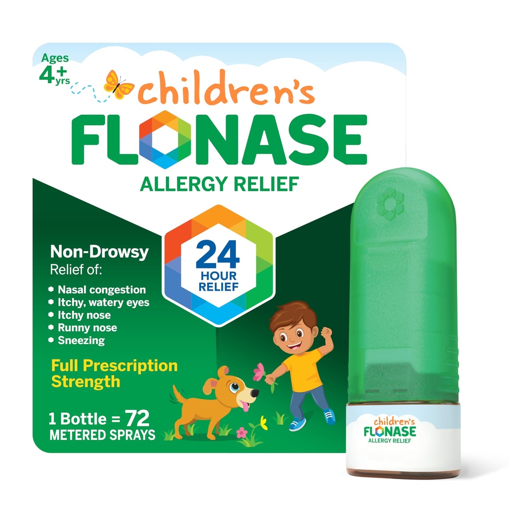 Pulverização nasal de alívio da alergia das crianças da flonase, alívio multi-sintomático de 24 horas – 72 sprays