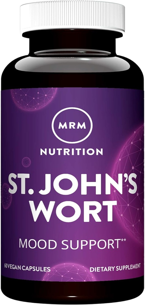 MRM Nutrition St. John’s Wort □ 0,3% Hypericin 450mg □ Mood + Bem-estar Suporte □ Gluten-Free + Vegan 60 Cápsulas