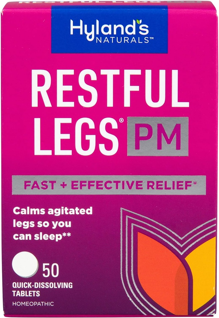 Hyland's Restful Legs PM, Fórmula noturna, Acalma Pernas Agitadas para que você possa dormir, 50 comprimidos de dissolução rápida (Pack of 3)