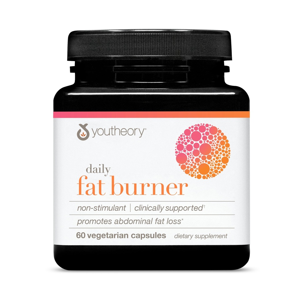 Youtheory Daily Fat Burner - Suporta Composição do Corpo & Metabolismo - com mistura de frutas Citrus, Chromium & Cayenne Extract - Gluten, Soy & Dairy Free - 60 Cápsulas Vegetarianas