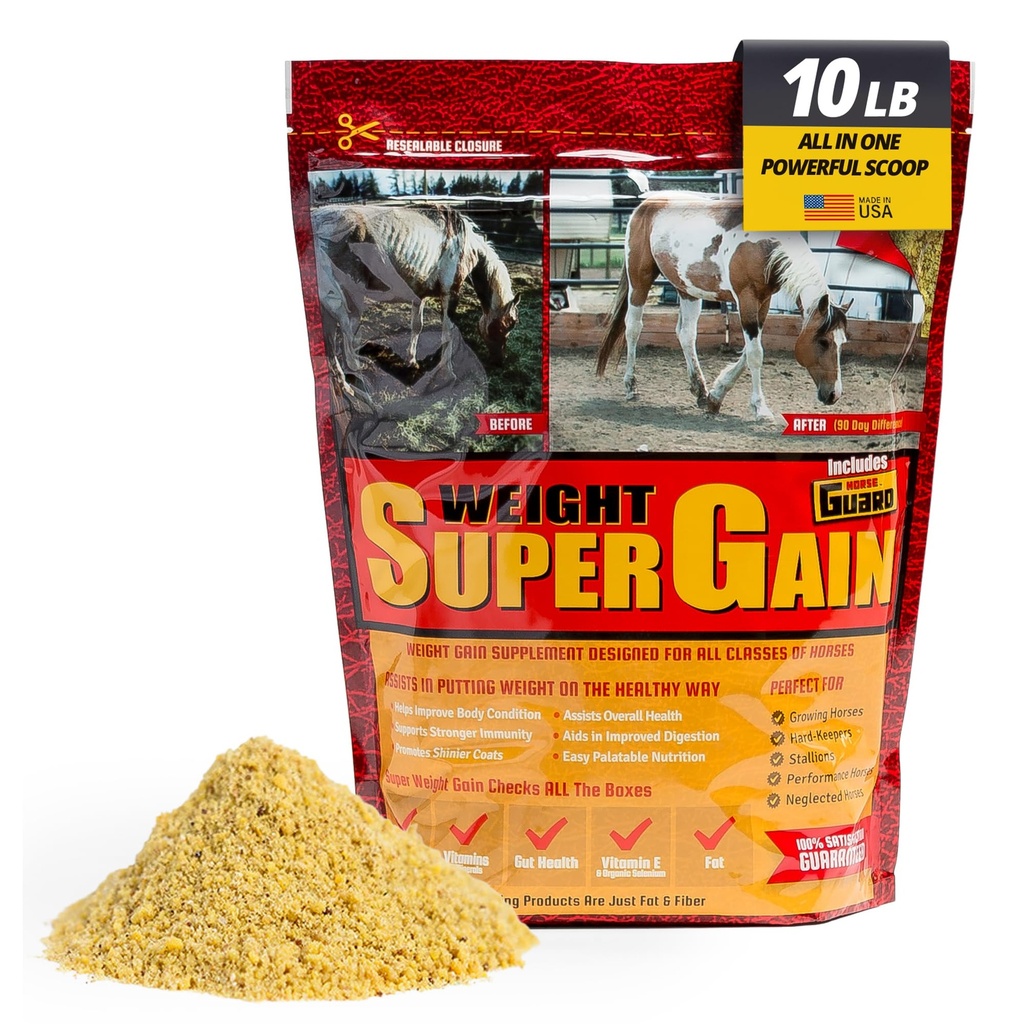 Super ganho de peso 10 lb, Equino Mineral Vitamina, Probiótico & Suplemento de ganho de peso