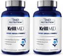 1MD Nutrition KrillMD - Antártico Krill Oil Omega 3 Suplemento com Astaxantina, EPA, DHA 2X mais eficaz do que óleo de peixe