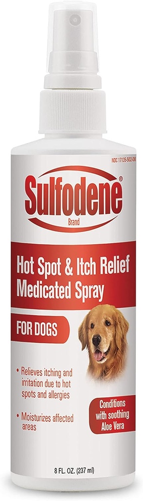 Sulfodene pulverizador medicado (8 onças) Ponto quente e Itch alívio E ajuda a prevenir infecções medicadas