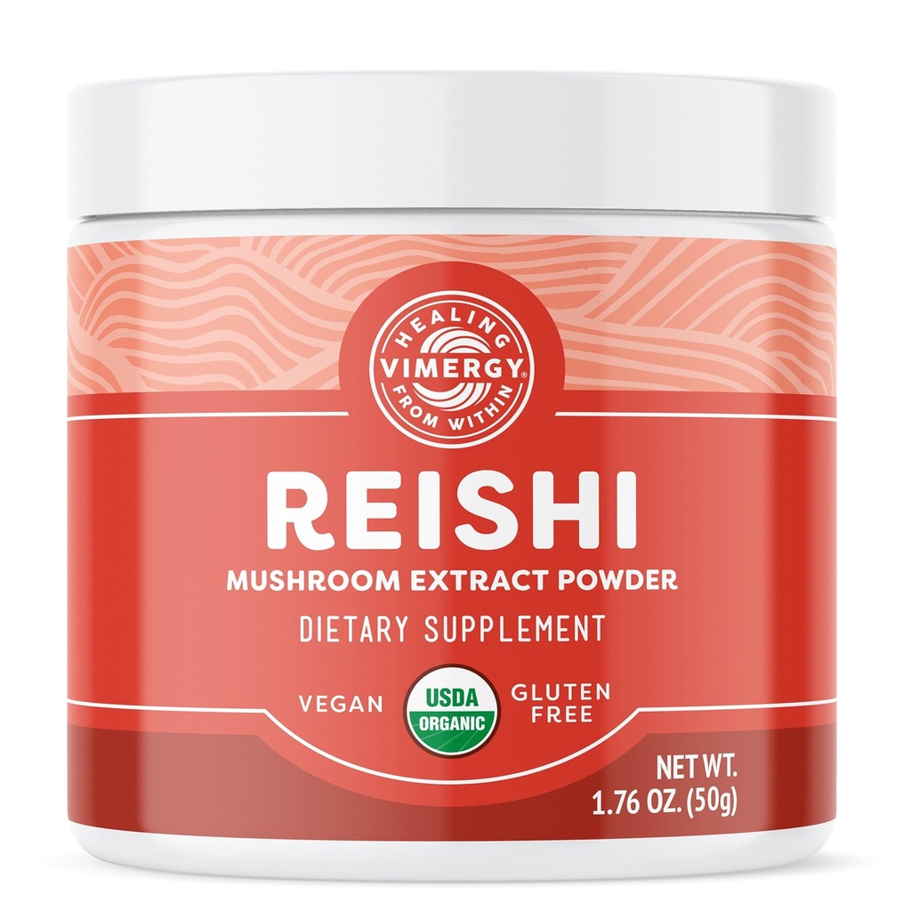 Vimergy Reishi Powder – Superfood Suporte Celular* – Benefícios Saúde Imune* – USDA Certified Organic, Vegan, Paleo-Friendly, Gluten-Free – 33 Servings