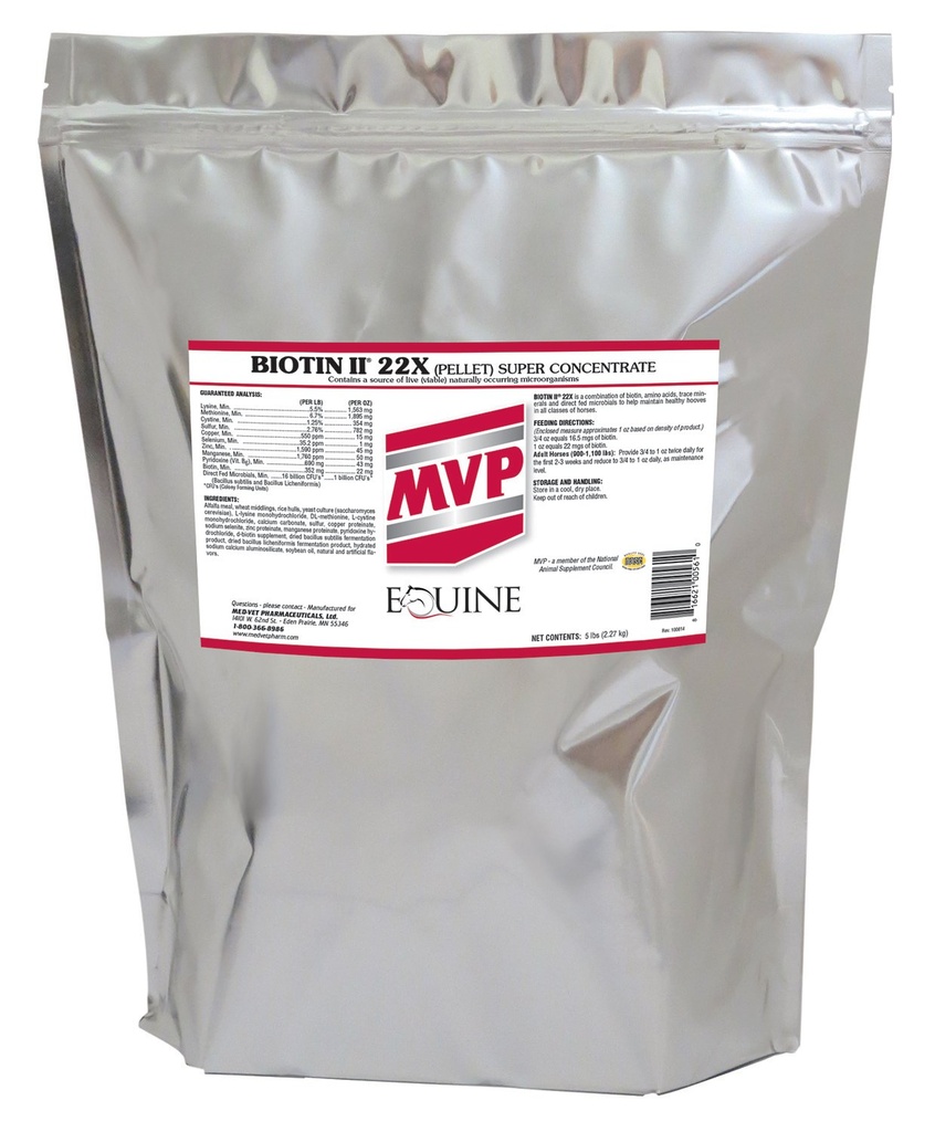 Biotin II 22X (5lb) Suplemento de cascos para cavalos