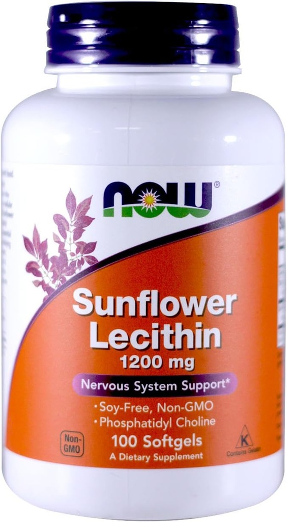 Agora Alimentos Girassol Lecitina Não-GMO, 1200mg, 100Sgels (2 Pack)
