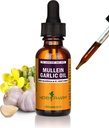 Herb Pharm Mullein Óleo de ervas de alho - contém Calendula, alho, flor de Mullein, hipericão, azeite, 1 onça