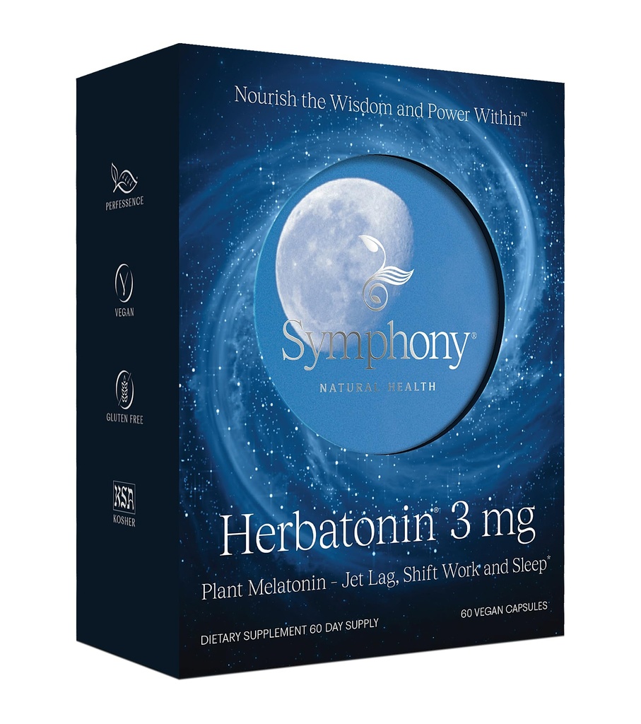 Herbatonina 3mg - A única planta natural Melatonina ciclo de sono natural, Relógio Corpo e Circadian Ritmo Suporte para Jet Lag, 60 Cápsulas Vegan (60 fornecimento dia)
