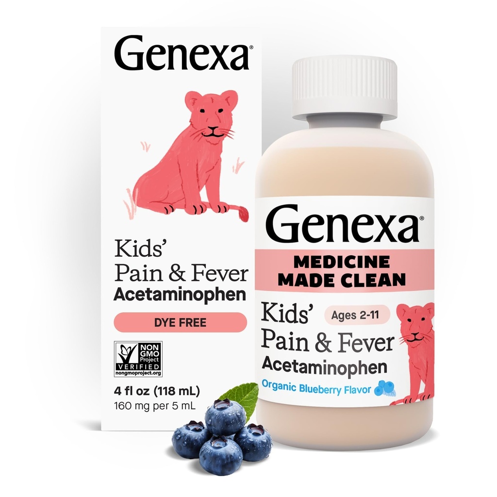 Genexa Children's Clean Acetaminophen □ Pediatrician Preferent Ingredients □ Redutor de Dor e Febre para Crianças